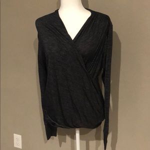 Athleta dark gray light weight wrap sweater.